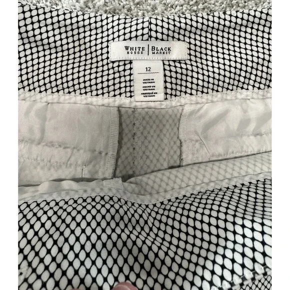 White House Black Market Womens Dress Pants Slim Ankle Geometric *MINT* Size 12 - Picture 2 of 7